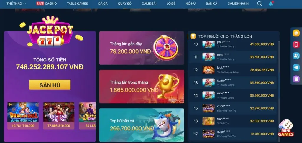 Danh sách các trò chơi nổ hũ đa dạng tại ji88 login